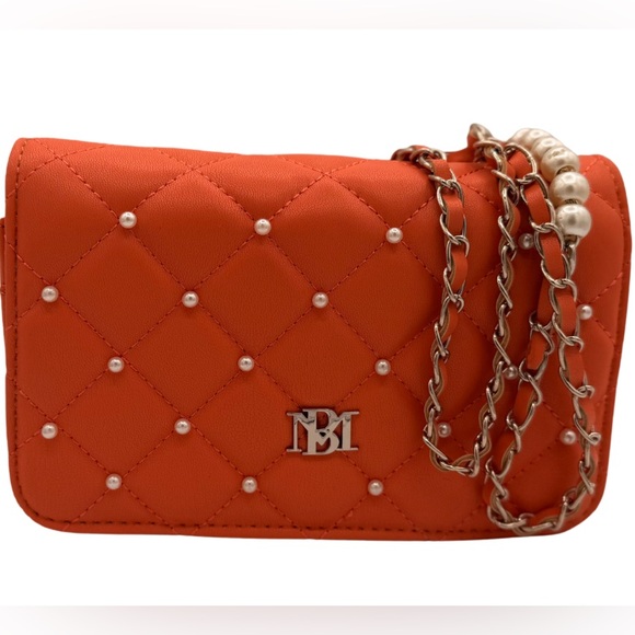 Badgley Mischka Handbags - Badgley Mischka Orange Quilted Crossbody Bag